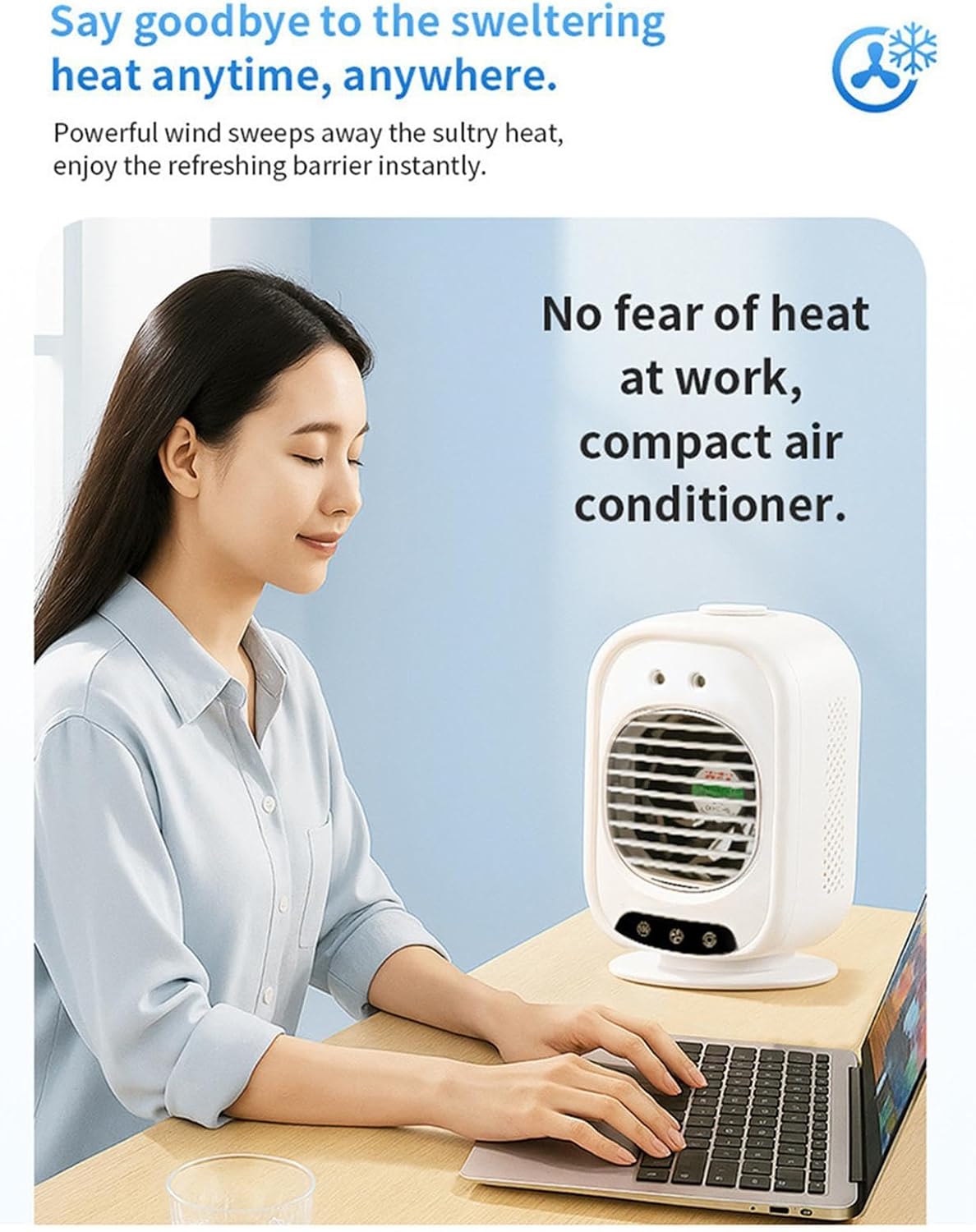  Mini Climatiseur D'Air | Faible Niveau Sonore, Rechargeable USB, Réservoir D'Eau 280 Ml | Climatiseur Portable Pour Bureau | Pour Bureau, Maison, Cuisine, Dortoir, Voiture, Voyage, Camping