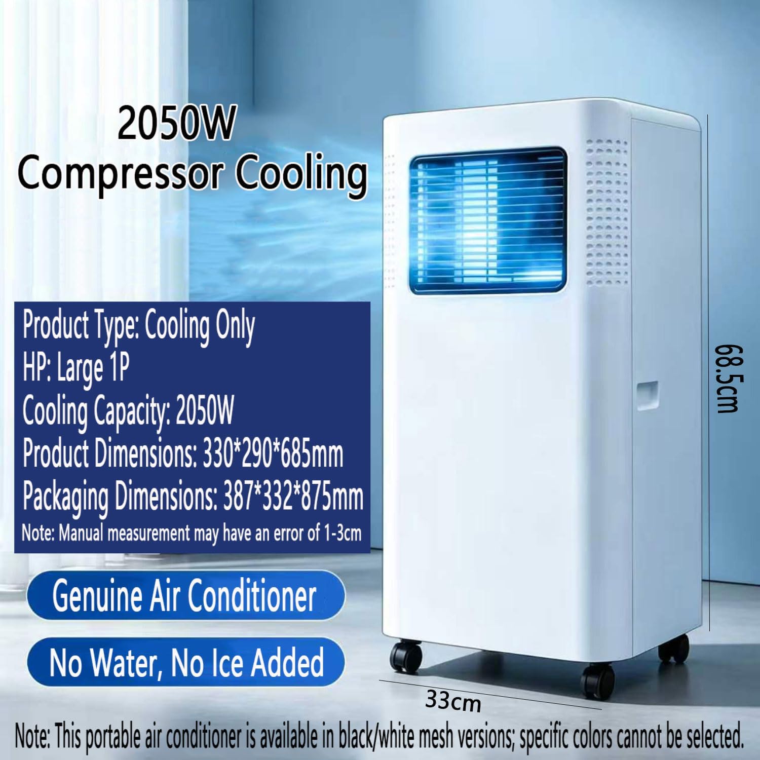  Climatiseur Portable, Unité Intelligente Intelligente Refroidissant Jusqu'à 300 Sq.Ft, AC Portable Avec Télécommande, Minuterie 24H, Mode Veille, Kit De Fenêtre Pour La Chambre Sans Fenêtre Requise