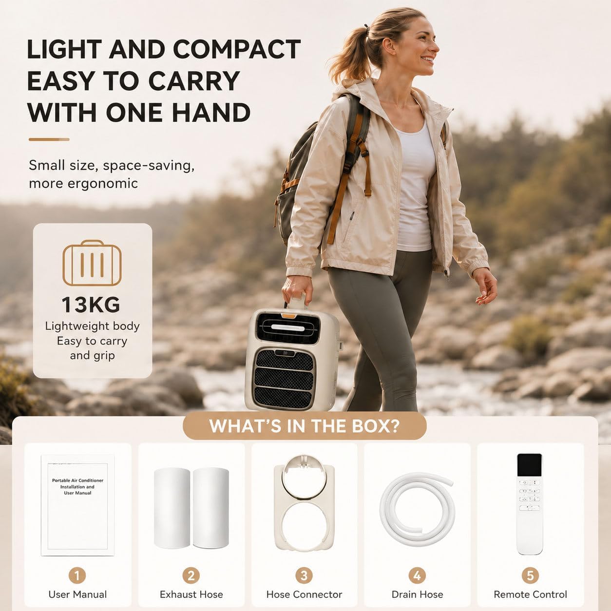  Climatiseur De Voyage Portable, 4800 BTU,Refroidissement Rapide,Climatiseur D'extérieur écoénergétique Pour Tente Et Camping-Car, Et Caravanes,Climatisation Mobile 420 W Basse Consommation