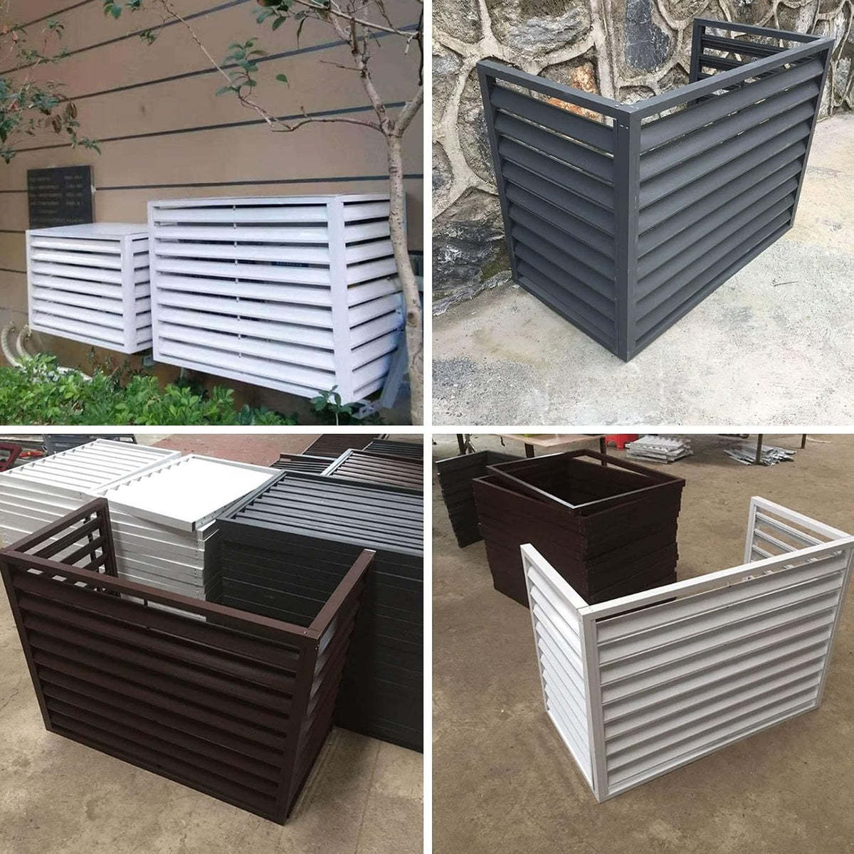 GENERIC Couvertures De Climatiseur En Aluminium, Couvercles De Condensateur Central De Climatisation Robustes, Unité CVC Résistante Aux Intempéries Et Protection De Pompe à Chaleur, Bouclier Extérieur En