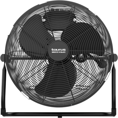  Taurus Sirocco 18 - Ventilateur De Sol 120W, 3 Vitesses, Silencieux, 3 Hélices Métalliques / 45 Cm De Diamètre, Inclinaison Réglable, Grille Amovible, Base Antidérapante