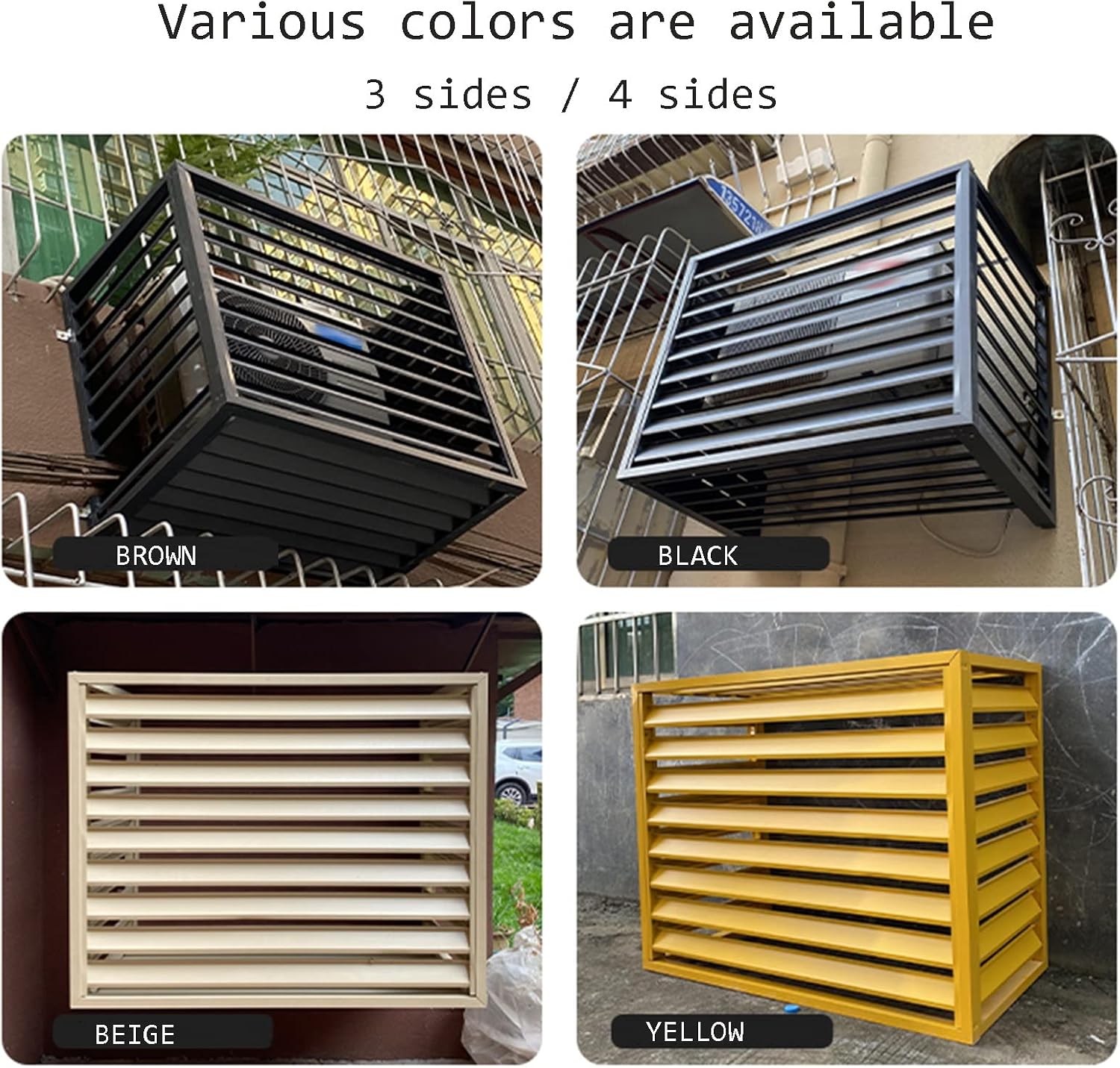 GENERIC Écran De Clôture Pour Climatiseur Extérieur – Couvercle De Conditionnement En Alliage D'aluminium Et Support De Fleurs Anti-corrosion Pour Unité Extérieure Support De Plante En Métal (marron, Taille