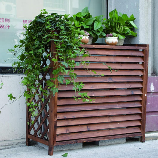 GENERIC Housse En Bois Pour Climatiseur Et Pompe à Chaleur – Grille En Bois Massif, Améliore L'esthétique De La Maison, Idéale Pour Les Unités AC Et Pompes à Chaleur, Design Résistant Aux Intempéries