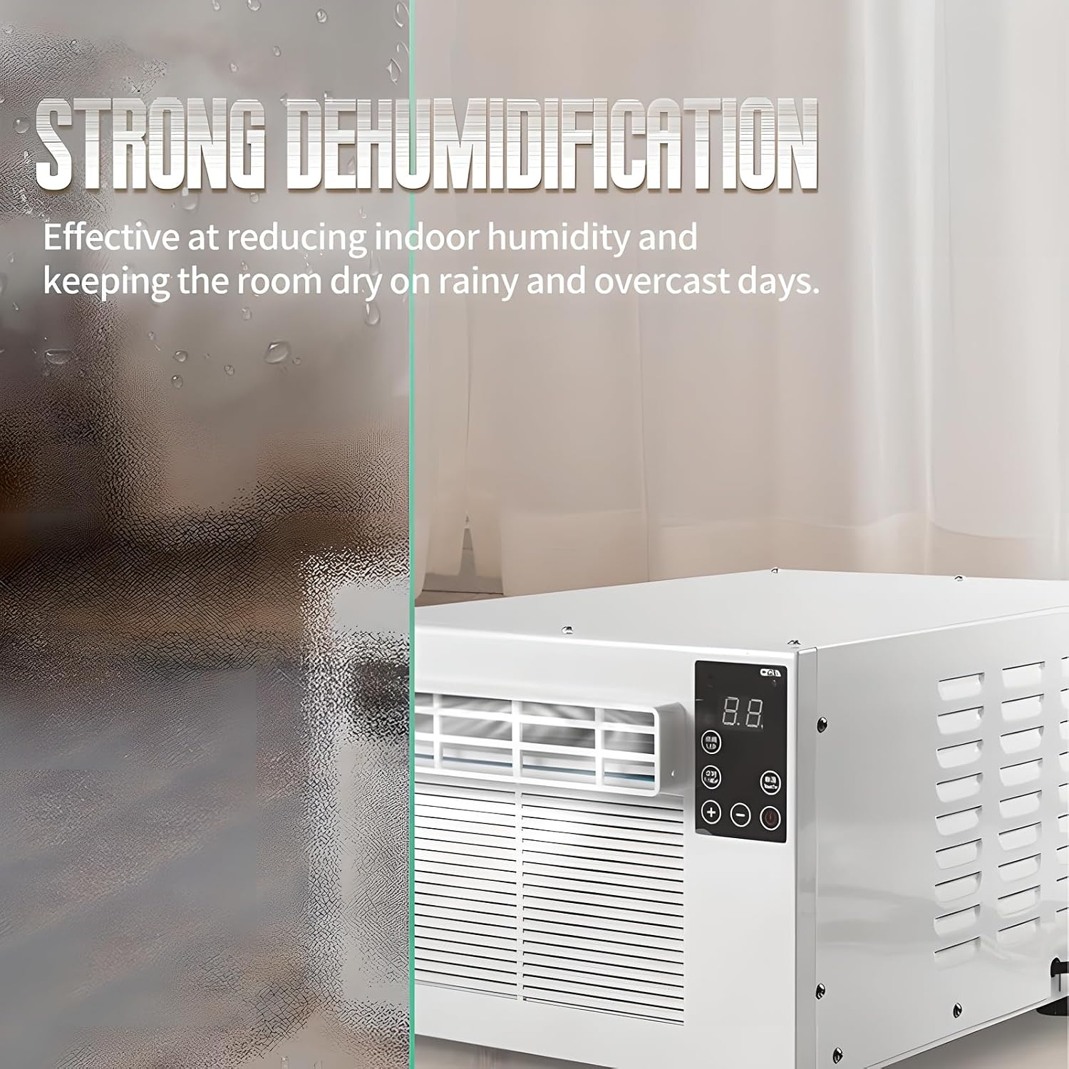 GENERIC Ventilateur De Déshumidificateur De Refroidisseur 3-en-1, 1876 BTU Refroidissement Silencieux Sans Fenêtre Pour Les Chambres De Dortoirs, Contrôle De La Température De La Minuterie 12H, Configuration