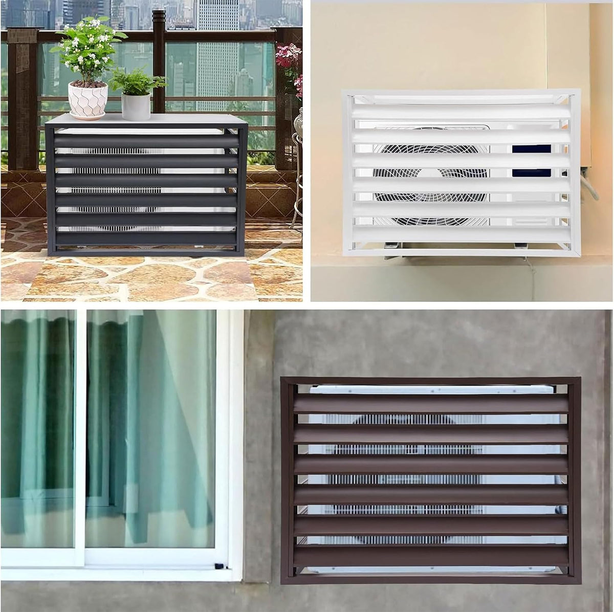 GENERIC Couvercle De Climatiseur Extérieur En Aluminium Et Support De Présentation Pour Plantes – 120 X 150 X 70 Cm Étagère De Rangement Pour La Protection Des Condensateurs