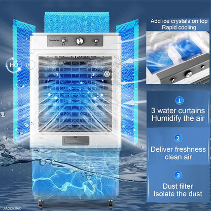  Climatiseur Mobile Sans Évacuation, Portable 3-en-1 Refroidisseur Par Évaporation Humidificateur Ventilateur, 3 Vitesses De Réglables, Pour Bureau À Domicile De Climatiseur Personnel (Size : Remote C