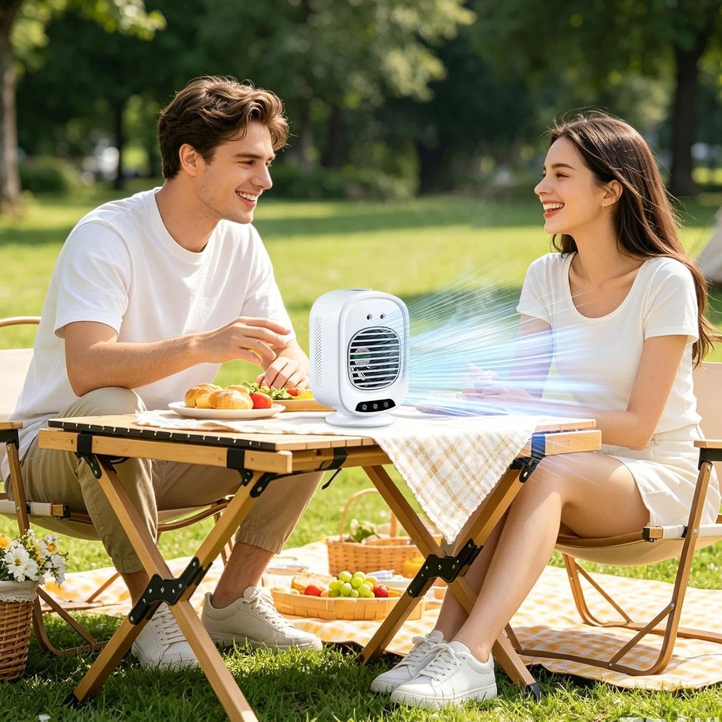  Mini Climatiseur D'Air | Faible Niveau Sonore, Rechargeable USB, Réservoir D'Eau 280 Ml | Climatiseur Portable Pour Bureau | Pour Bureau, Maison, Cuisine, Dortoir, Voiture, Voyage, Camping