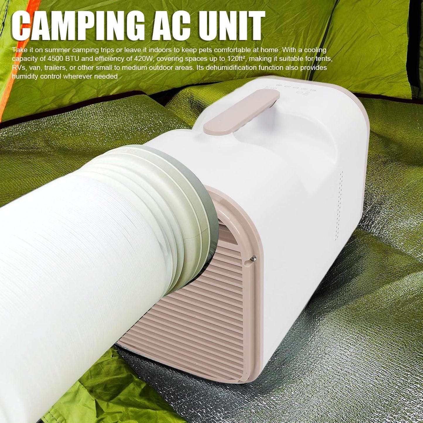  SIXRUN 4500BTU Climatiseur Portable Avec Télécommande Et Minuterie 24H Déshumidificateur Pour Camping VR Tente Garage (Prise UE 220V)