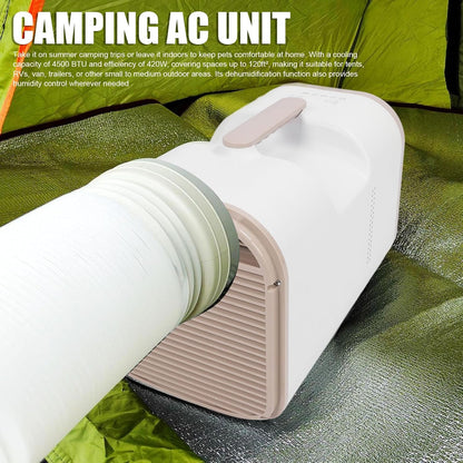  SIXRUN 4500BTU Climatiseur Portable Avec Télécommande Et Minuterie 24H Déshumidificateur Pour Camping VR Tente Garage (Prise UE 220V)