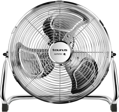  Taurus Sirocco 18 - Ventilateur De Sol 120W, 3 Vitesses, Silencieux, 3 Hélices Métalliques / 45 Cm De Diamètre, Inclinaison Réglable, Grille Amovible, Base Antidérapante