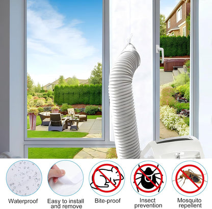  Joint De Fenêtre Pour Climatiseur Mobile, 400 Cm, Pour Climatiseur Mobile, Avec Tuyau D'évacuation Pour Climatiseurs Mobiles, Sèche-linge, Sèche-linge à évacuation (400 Cm)