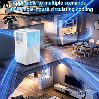 GENERIC Climatiseur Portable Silencieux Refroidit Jusqu'à 300 M², Unité AC Avec Télécommande Et Minuterie, Mode Veille, Kit De Fenêtre Pour Chambre à Coucher, Pas De Mur Nécessaire