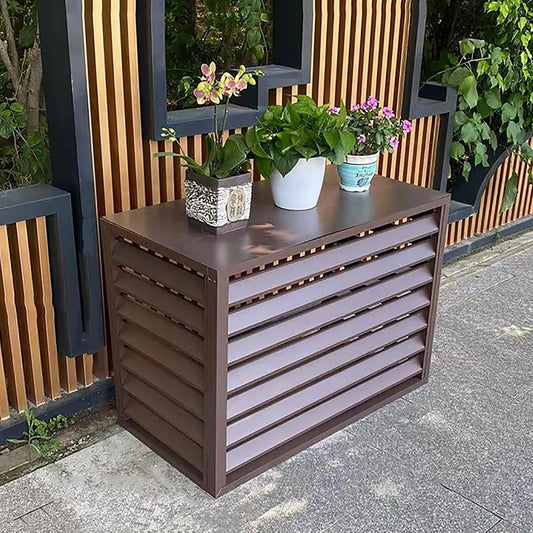  Housse De Protection En Aluminium Pour Climatiseur – Clôture Décorative Pour Pompe à Chaleur Extérieure, Unité De Climatisation Autonome Et Housse Poubelle Idéale Pour Une Utilisation En Intérieur