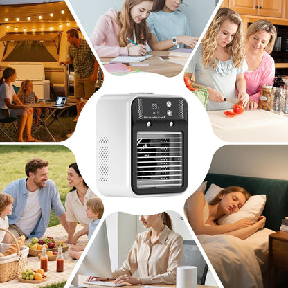  Climatiseurs Portables Pour Pièces, Ventilateurs Silencieux Rafraîchissants, Ventilateur Climatiseur Portable 2 Vitesses, Maison, Chambre, Bureau, Garage, Bureau, Cuisine, Dortoir