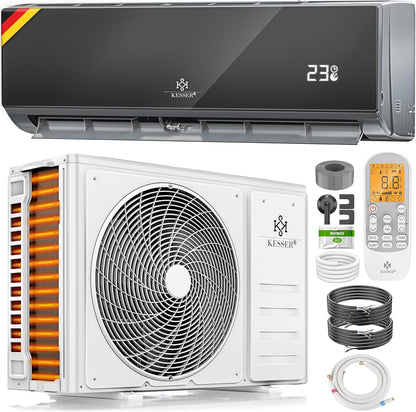  KESSER® Climatiseur SET Split – Wi-Fi/application – Refroidissement A++/chauffage A+ – Réfrigérant R32 – Télécommande, Matériel De Montage 9 000 BTU/h (2 600 Watts) Blanc [Classe énergétique A++]