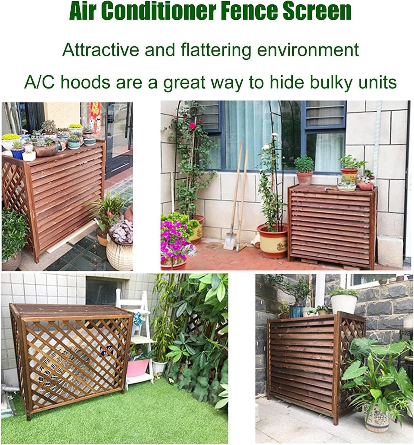  Grille De Protection Pour Climatiseur Extérieur - Grilles De Protection Pour Pompes à Chaleur - Dimensions : 85 X 35 X 75 Cm - Cachez L'unité AC Avec Couvercles Pour L'extérieur