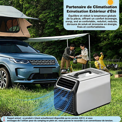  Climatiseur Portable Camping Car 5000 BTU, Climatiseur Pour Camping-Car Tente Camion Voiture, Refroidissement Rapide, Déshumidification, Climatiseur Mobile Silencieux 52 DB, Intérieur Extérieur Silver