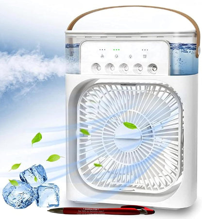  Climatiseur Lumière 7 Couleurs, Ventilateur, Humidificateur Et 5 Pulvérisateurs USB Pour Maison, Bureau Ou Chambre, Avec écran Tactile Et Stylo Personnalisé