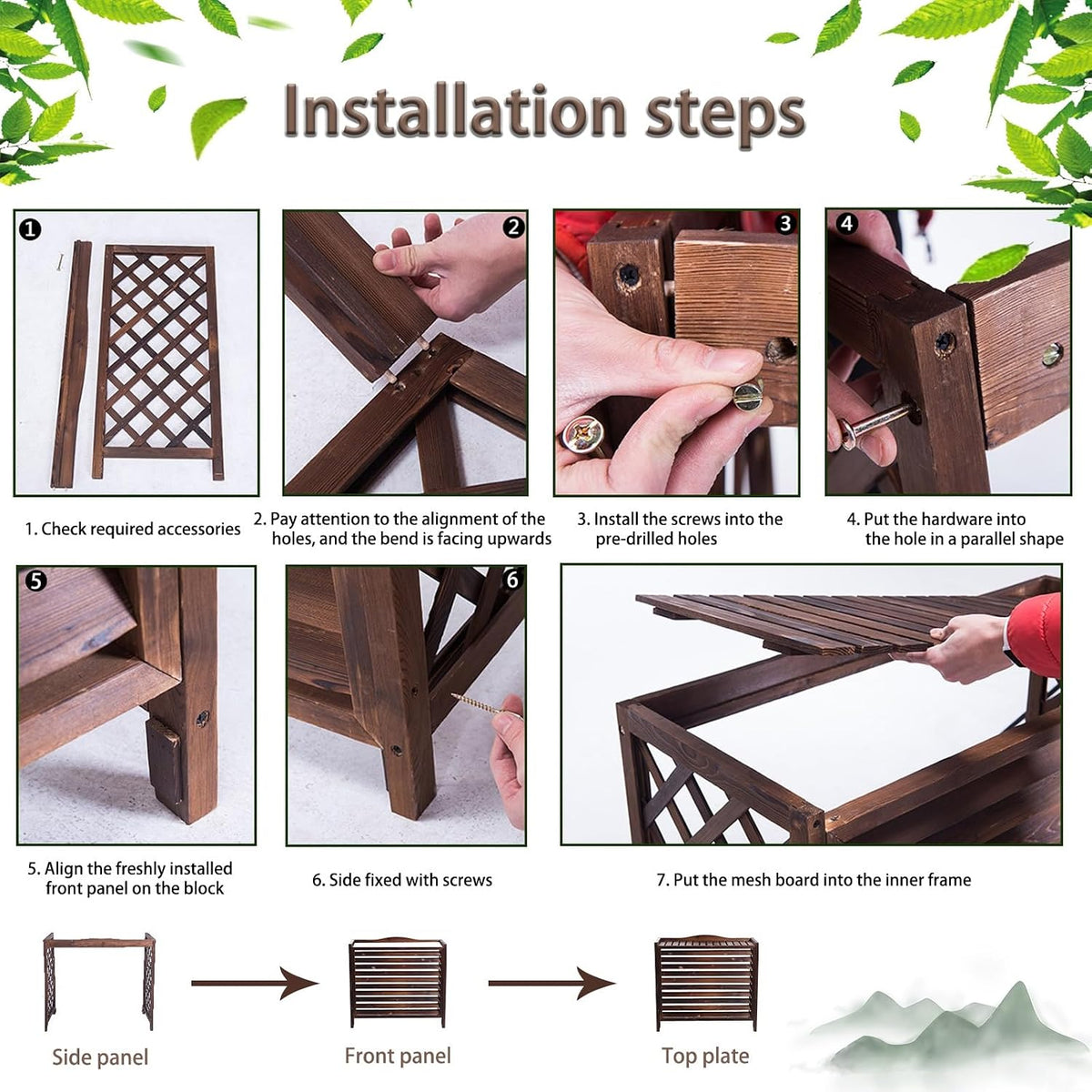 GENERIC Panneaux De Clôture D'intimité Extérieure - Cache-climatiseur En Bois Pour Unités Extérieures, écran Décoratif Pour Dissimuler Le Climatiseur Et Améliorer L'intimité Extérieure (Taille : 110