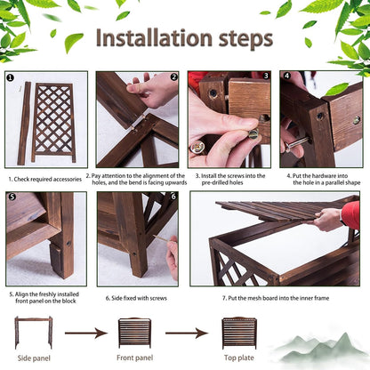 GENERIC Panneaux De Clôture D'intimité Extérieure - Cache-climatiseur En Bois Pour Unités Extérieures, écran Décoratif Pour Dissimuler Le Climatiseur Et Améliorer L'intimité Extérieure (Taille : 110
