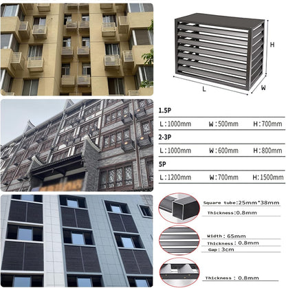 GENERIC Housse Décorative Pour Climatiseur Extérieur En Aluminium - Protection Contre Les Intempéries Pour Unités Climatisées Et Poubelles - Boîtier Autonome Pour Utilisation En Extérieur