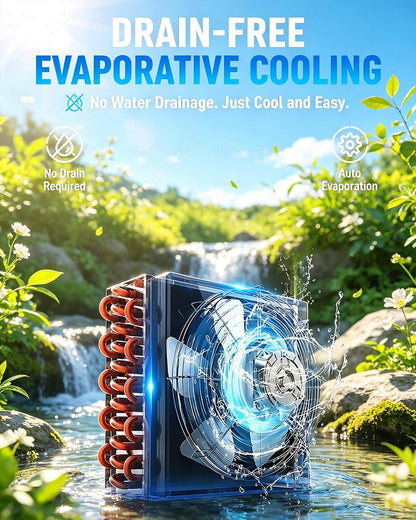  Climatiseur Portable Camping, Climatiseur Mobile Split, 6200 BTU, 550W Énergie Éco, Fonction Sans Vidange, Reglable 16-32℃, 4 Modes, Compact Avec Poignée Pour Tente, Caravane, Van Life