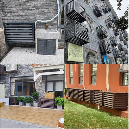  Housse De Protection En Aluminium Pour Climatiseur – Clôture Décorative Pour Pompe à Chaleur Extérieure, Unité De Climatisation Autonome Et Housse Poubelle Idéale Pour Une Utilisation En Intérieur