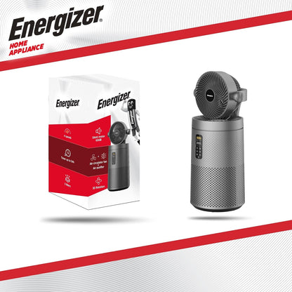  Energizer Ventilateur Colonne Purificateur D'Air Silencieux 35 DB, 368 M³/h, Oscillation 90°, 72 Cm, 4 Vitesses, Filtre HEPA Nettoyable, Pour Chambre Et Salon, Gris
