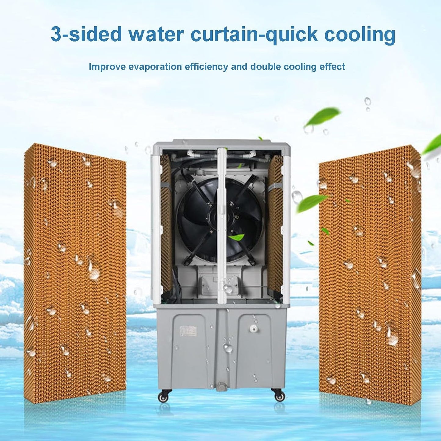 GENERIC Climatiseur Portable Avec Réservoir D'eau De 70 L | Aucune Fenêtre Nécessaire Pour Garage, Cour, Utilisation Commerciale | Unité De Refroidissement Puissante Pour N'importe Quel Espace | Facile à