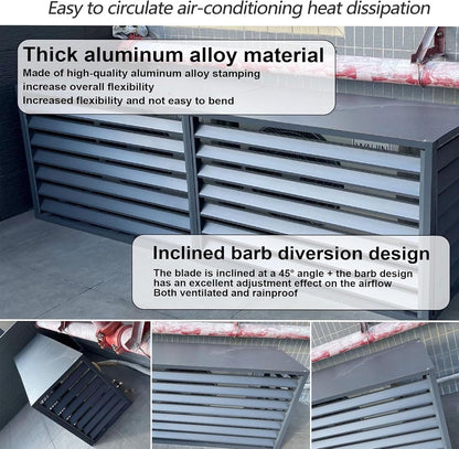 GENERIC Couvercle De Climatiseur Extérieur En Aluminium Et Support De Présentation Pour Plantes – 120 X 150 X 70 Cm Étagère De Rangement Pour La Protection Des Condensateurs