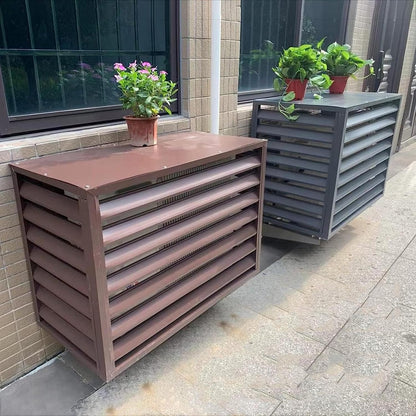  Housse De Protection En Aluminium Pour Climatiseur – Clôture Décorative Pour Pompe à Chaleur Extérieure, Unité De Climatisation Autonome Et Housse Poubelle Idéale Pour Une Utilisation En Intérieur