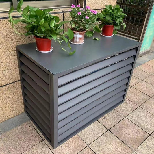GENERIC Housse En Aluminium Pour Climatiseur Et Clôture De Confidentialité Décorative – Grilles De Protection Extérieures Pour CVC Et Pompes à Chaleur, Poubelle – Design Résistant Aux Intempéries