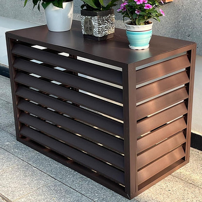  Mini Housse De Protection En Aluminium Pour Climatiseur - Protection Complète Pour Pompe à Chaleur - Résistante Aux Intempéries - Utilisation En Intérieur/extérieur - Marron