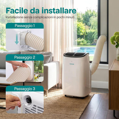  SereneLife Climatiseur Portable 7 000 BTU – Clim Mobile 3 En 1 Silencieuse Avec WiFi, Déshumidificateur, Ventilation, Rafraîchisseur D’Air, Contrôle APP, Kit Fenêtre, Pour Chambre Et Bureau